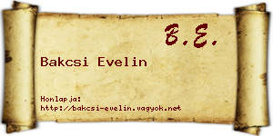 Bakcsi Evelin névjegykártya